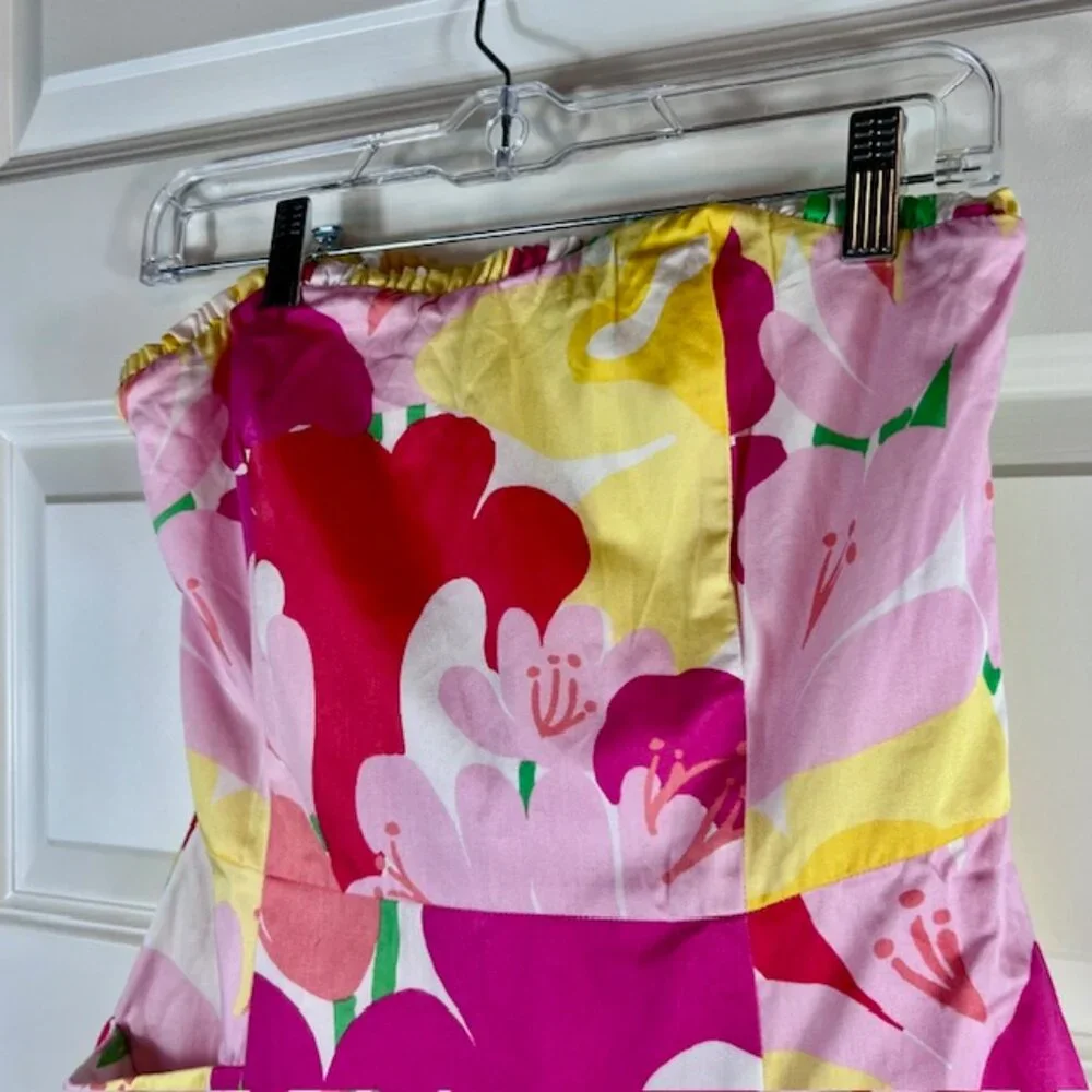 Lilly Pulitzer Blossom Lavish Strapless Floral Cotton Fit and Flare Dress Size 4 - Picture 5 of 12